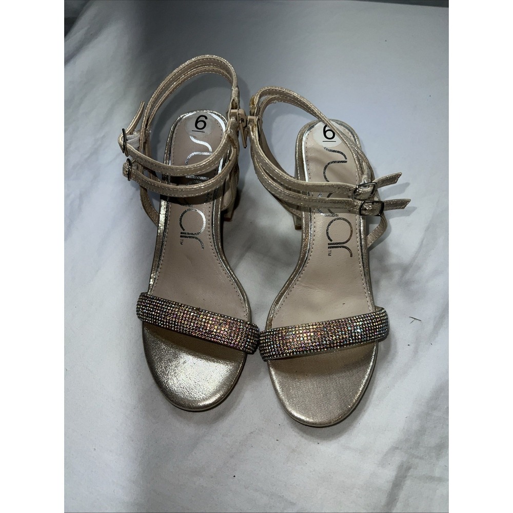Sugar Heels Neeve Silver Rhinestone  Size 6